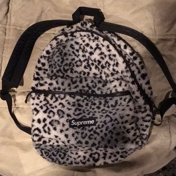 supreme backpack leopard